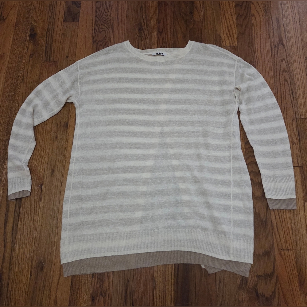 Three Dots Linda Split Back Sweater Large Nwot - image 4